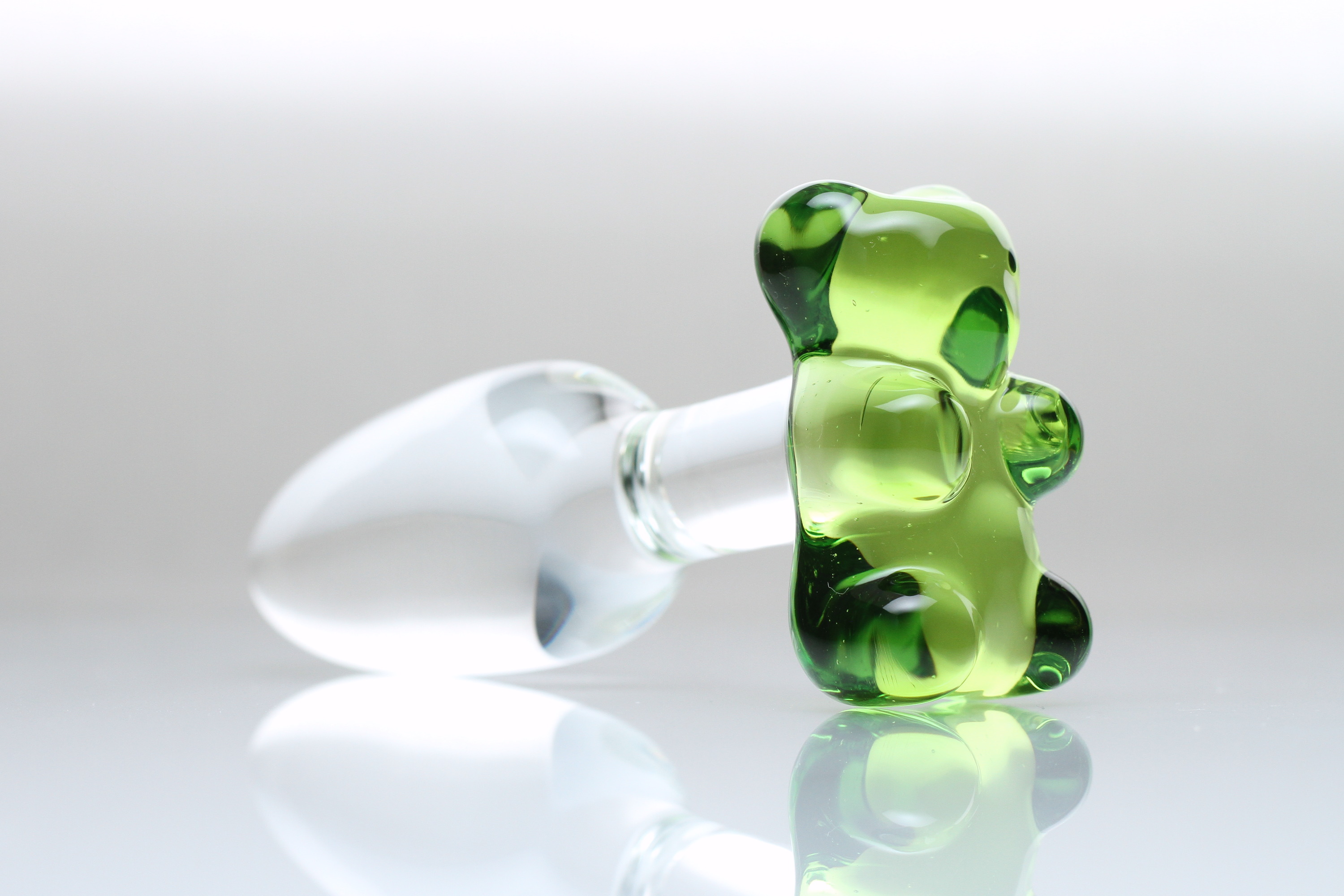 Gummy Bear Butt Plug- Lime - Hedonic Glass
